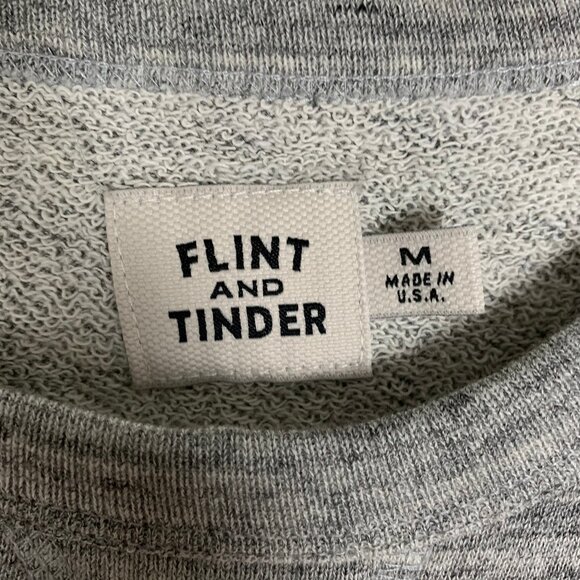 Flint and Tinder Men's Gray Space Dye Sweatshirt Medium Made in USA Long-Sleeve - Picture 3 of 7